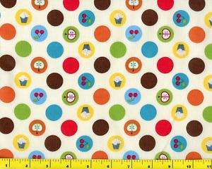 Cupcake & Fruit Circles Quilting Fabric by Yard #691  