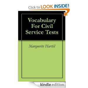 Vocabulary For Civil Service Tests Marguerite Hartill  