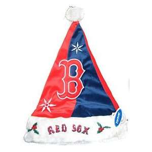 : Boston Red Sox Color Block Santa Hat   Baseball Sports Merchandise 