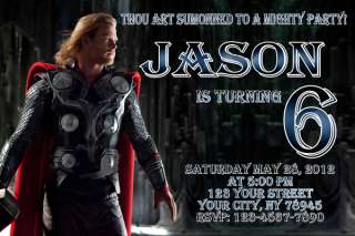 Thor Movie Birthday Party Personalized Invitation  