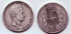 ITALY   5 Lire   1847   Carlo Alberto   (Genova)  