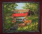 Beautiful Tracking White Tail Deer Flannel Fabric Panel  