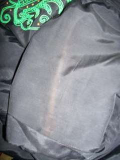 Vtg 1940s JET BLACK Button Down SUMMER SHIRT DRESS Sz S / M 