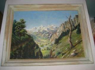 VINTAGE COLORADO MOUNTAIN VALLY TOWN LANDSCAPE PAINTING  