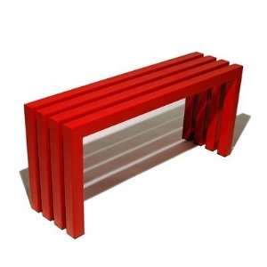  Linear Bench in Industry Red Width 40 Patio, Lawn 