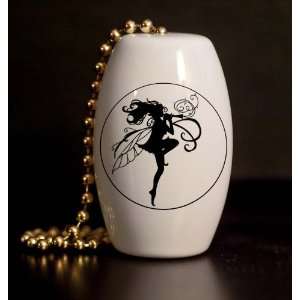 Musical Fairy Silhouette Porcelain Fan / Light Pull: Home 