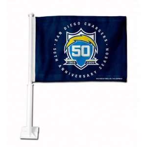  San Diego Chargers 50th Anniversary Car Flag: Sports 