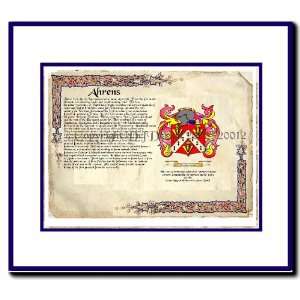  Ahrens Coat of Arms/ Family History Wood Framed