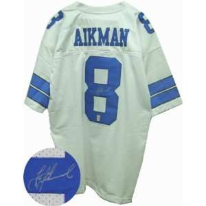  Troy Aikman Autographed Jersey   White: Sports & Outdoors