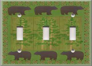 Light Switch Plate Cover   Wall Decor   Rustic   Forest Bears  
