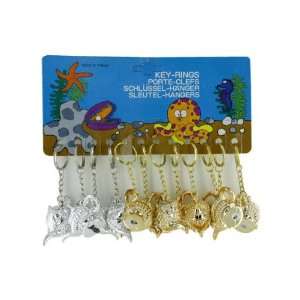  assorted silver gold genie lamp keychain  12 per card 
