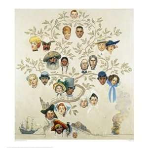  Norman Rockwell   Family Tree Giclee Canvas: Home 