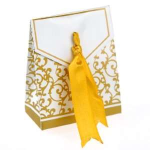   Favor Box with Imprinted Golden Ribbon(Set of 48),Gold: Home & Kitchen