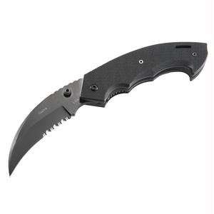  Silver Combo Folding Blade with Black G 10 Handle