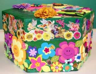   Disney Fairies Green Flower Garden Round Decorative Jewelry/Hat Box