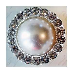 Melissa Frances Broach Embellishment Round Romantic Pearl; 3 Items 