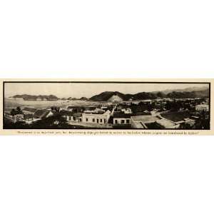  1918 Print Puntarenas Harbor Port Costa Rica Mountain 