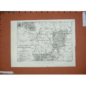  1890 Antique Map British German Possessions Africa Plan 