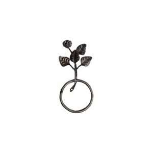  Delamar Wrought Iron Rose and Leaf Towel Ring Everything 