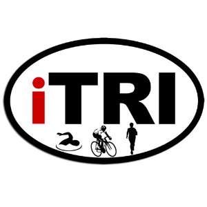  Oval iTRI Swim Bike Run Logos Sticker 