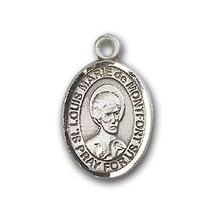  Sterling Silver Baby Child or Lapel Badge Medal with St. Louis Marie 