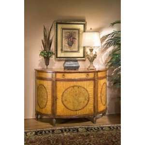   ,Rosewood,And Myrtle Burl Veneer Demilune Cabinet