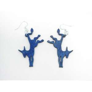  Aqua Marine Democratic Donkey Wooden Earrings GTJ 
