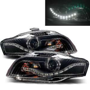  05 09 Audi A4 Black Projector Headlights (R8 LED Style 