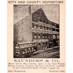  1900 Ad Saunders Depository Mitre Office high Street 