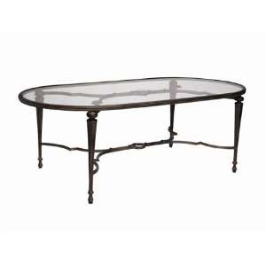  Landgrave Veracruz Cast Aluminum 44 x 85 Oval Glass Dining Table 