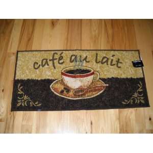  Cafe Au Lait Coffee Mug Kitchen Plush Throw Rug Cafe Decor 