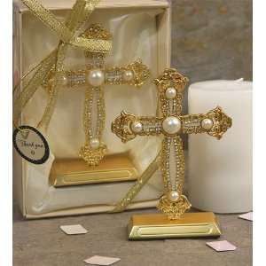  Wedding Favors Gold tone standing cross (Set of 6) Health 