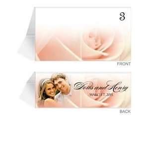  130 Photo Place Cards   Blush Peach Rose n Pearls Office 