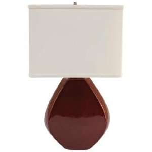   Potteries Cranberry Ceramic Octagon Table Lamp