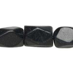  #957 Bead, blackstone (D), medium faceted nugget. Sold per 