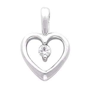 .07 CT Platinum Diamond Heart Pendant Jewelry