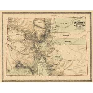  COLORADO (CO) TERRITORY & GOLD REGION 1862 MAP