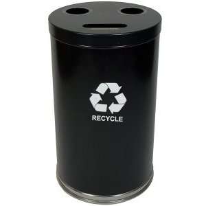  Metal Recycling Container With 3 Openings And 3 Liners 