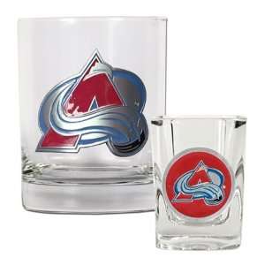 Colorado Avalanche Rock Glass & Shot Glass Set  Sports 