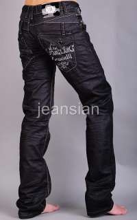 3mu Mens Designer Jeans Pants Denim Slim Fit Black Puck W28 30 32 34 