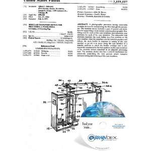  NEW Patent CD for MODULAR TRANSPORT DEVICE FOR PROCESSING 