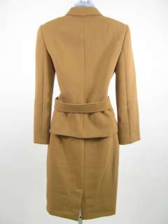 DOLCE & GABBANA Tan Wool Blazer Jacket Skirt Suit Sz 40  