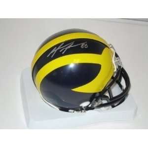Autographed Mario Manningham Mini Helmet   Michigan   Autographed NFL 