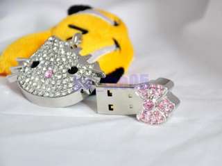 Silver 8 GB 8GB jewelry crystal hello kitty KT USB 2.0 Flash Stick 