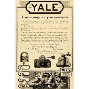  1918 Ad Yale & Towne Manufacturing Security Hardware 