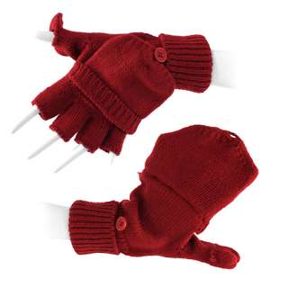   Fingerless Winter Gloves with Mitten Covers Solid Charcoal Gray  
