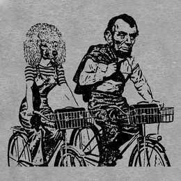 ABE LINCOLN RIDES WITH POODLE Hipster Fashion NYC animal T Shirt 