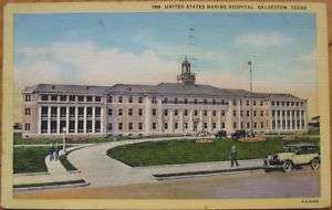 1958 Linen Postcard Marine Hospital   Galveston, Texas  
