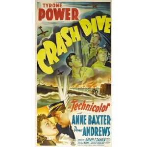 Crash Dive Poster Movie 27x40 Tyrone Power Anne Baxter Dana Andrews 
