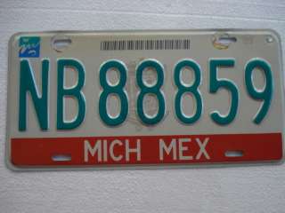 MEXICO LICENSE PLATE MICHOACAN (2000) NB 888 59 TRUCK, MEXICAN, HAS 